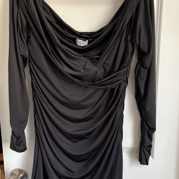 Rosanna Off-Shoulder Ruched Bodycon Mini Dress - Picture 2 of 4